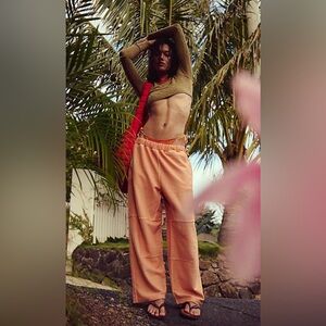 NWT Free People Movement Score Board Pants In Pastel Peach